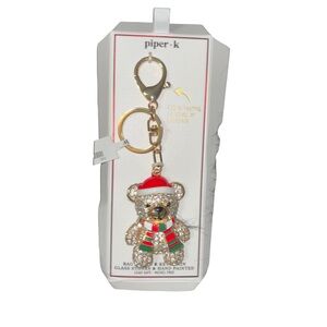 Piper K Gold and Red Bear Key Holder